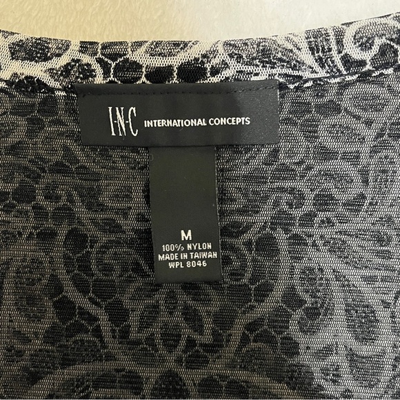 INC. International Concepts Women's Blouse Top Sheer Rhinestones Medium - Picture 5 of 10